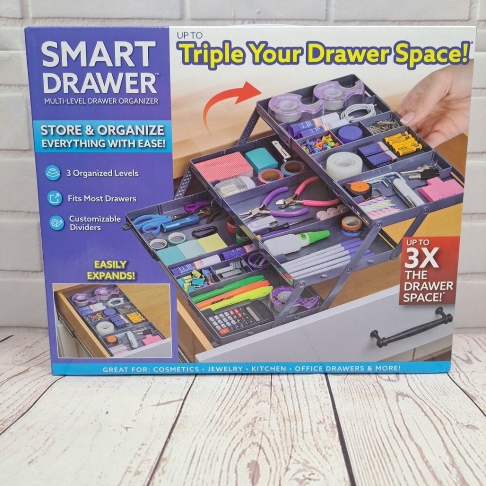 Smart Drawer Organizer for Standard Drawers- Expanding Multi-level  NIB
